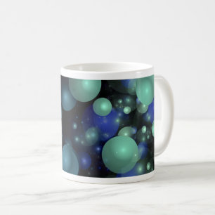 Blue and Green 3 Dimensional Bubble Abstract Coffee Mug