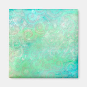 Blue and Green Abstract Art Magnet