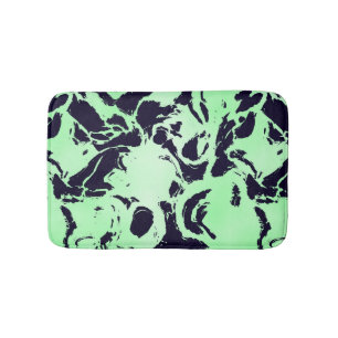 Blue and Green Abstract Bath Mat