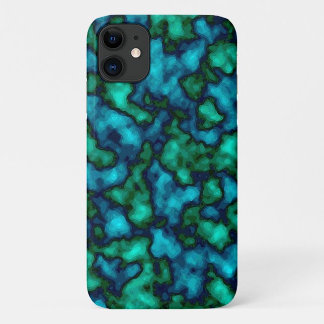 Blue and Green Abstract Pattern Case-Mate iPhone Case (Back)