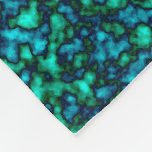Blue and Green Abstract Pattern Fleece Blanket