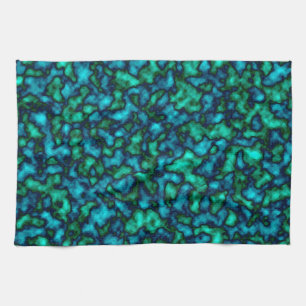 Blue and Green Abstract Pattern Tea Towel
