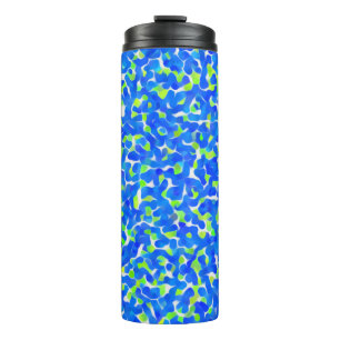 Blue and Green Abstract Pattern Thermal Tumbler