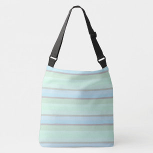 Blue and Green Abstract Stripes Crossbody Bag