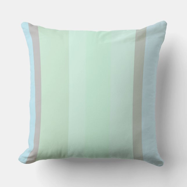 Blue and Green Abstract Stripes Cushion (Front)