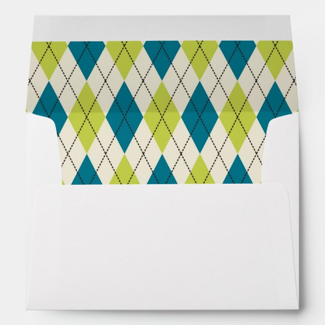 Blue And Green Argyle Envelopes (Back (Bottom))
