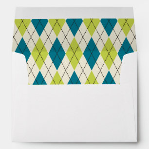 Blue And Green Argyle Envelopes