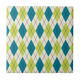 Blue And Green Argyle Tile