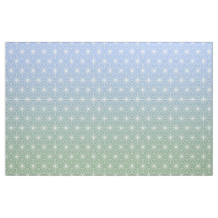 Blue and Green Asanoha (small sasle) Fabric