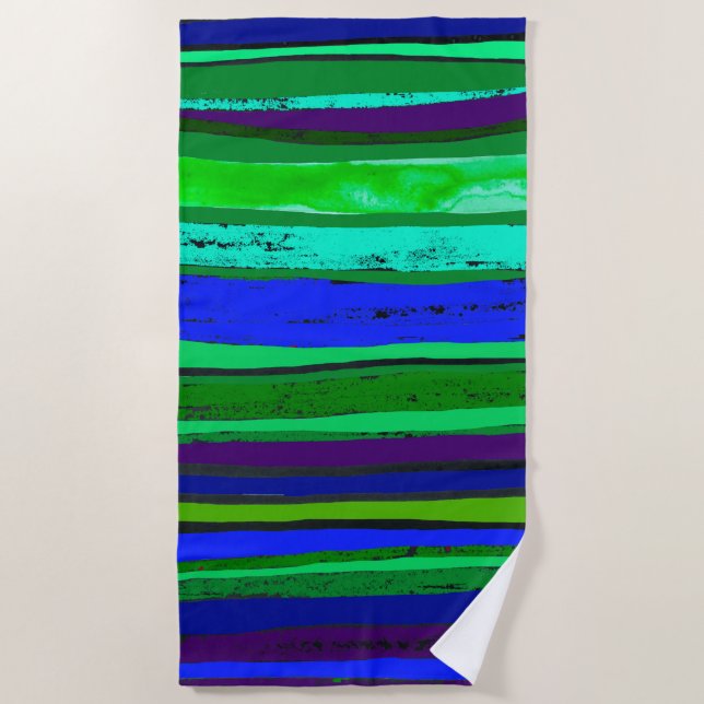 Blue and green  beach towel (Front)