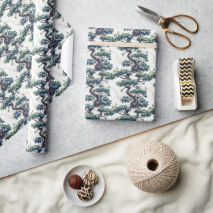 Blue and Green Bonsai - Wrapping Paper