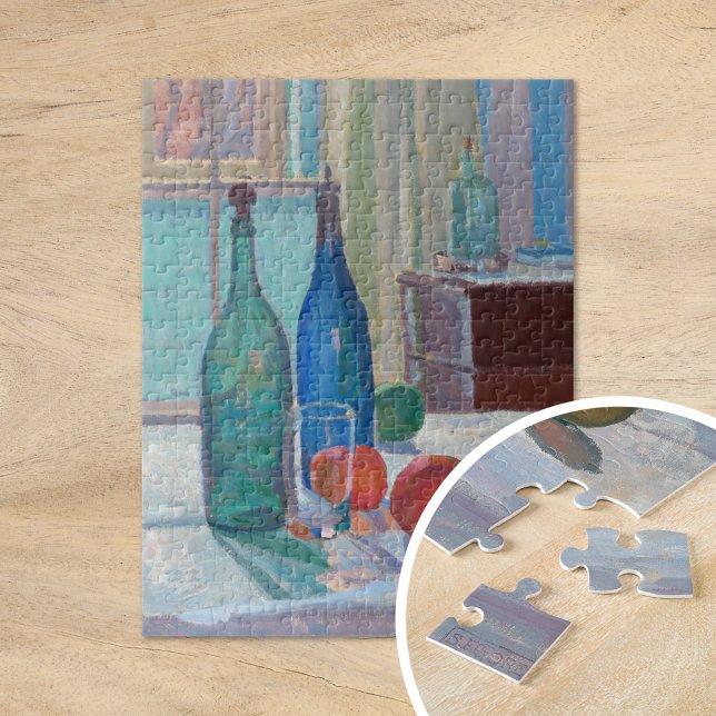 Blue and Green Bottles and Oranges | Spencer Gore Jigsaw Puzzle (Creator Uploaded)