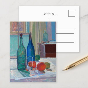 Blue and Green Bottles and Oranges Spencer Gore Postcard