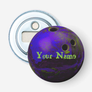 Blue and Green Bowling Ball Bottle Opener