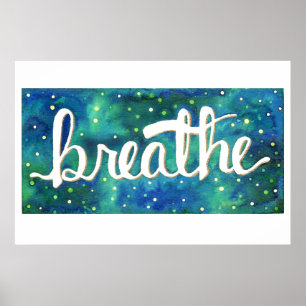 Blue and Green Breathe Galaxy poster