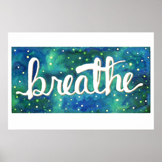 Blue and Green Breathe Galaxy poster (Front)