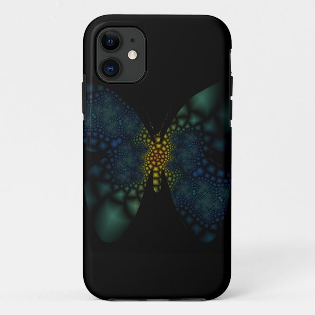 blue and green butterfly Case-Mate iPhone case (Back)