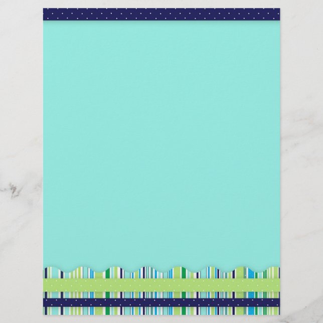 Blue and Green Candy Striped Letterhead (Front)
