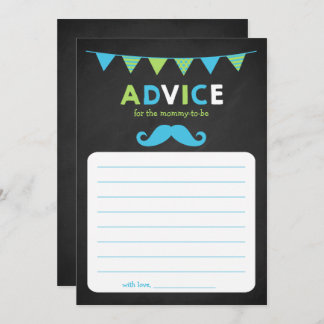 Blue and Green Chalkboard Baby Shower Advice Invitation