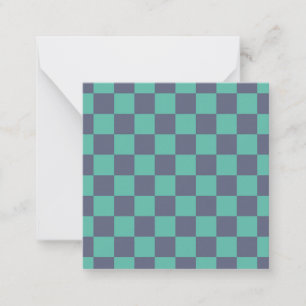 Blue and Green Chequerboard Card