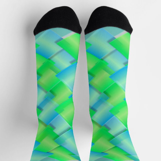 Blue And Green Crew Socks (Top)