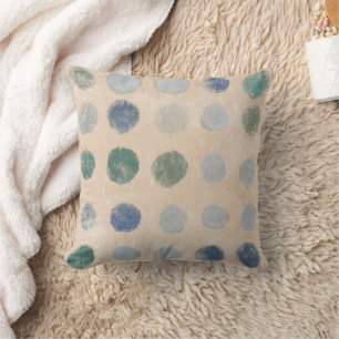 Blue and Green Dot Throw Pillow