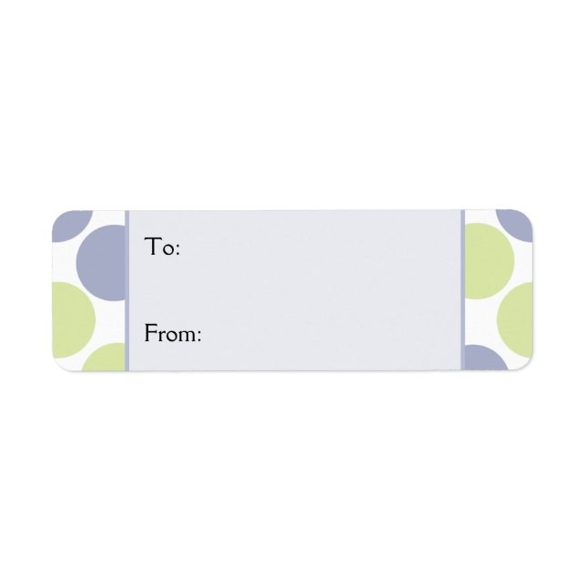 Blue And Green Dots Return Address Label (Front)