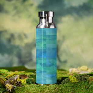 Blue and Green Earth Tones Water Bottle