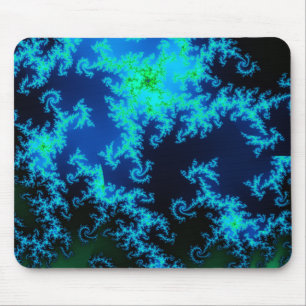 Blue and green fractal mousepad