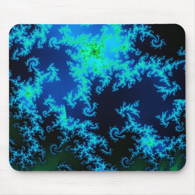 Blue and green fractal mousepad (Front)