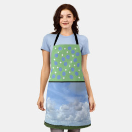 Blue and Green Fun Sky Apron