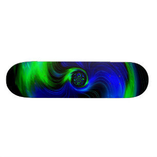 Blue and Green Galaxy Skateboard