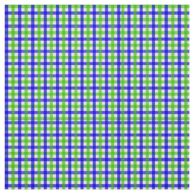 Blue And Green Gingham Fabric (Swatch)