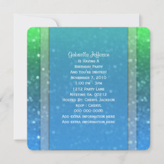 Blue And Green Glitzy: Party Invitation