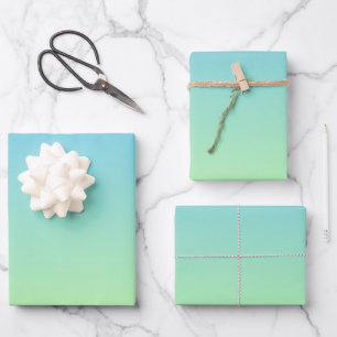 Blue and Green Gradient Wrapping Paper Sheet