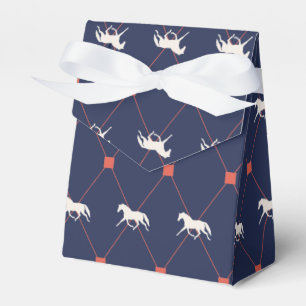 Blue and Green Harleqiun Trotting Horse Pattern Favour Box