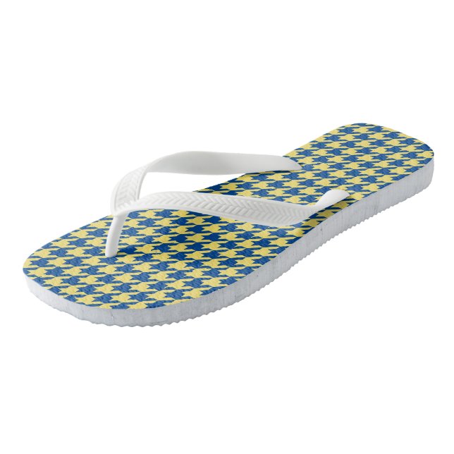 Blue and green Houndstooth Thongs (Angled)