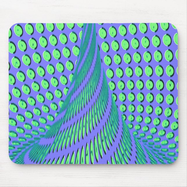 Blue and Green Illusion Going Up Funnel Mouse Pad (Front)