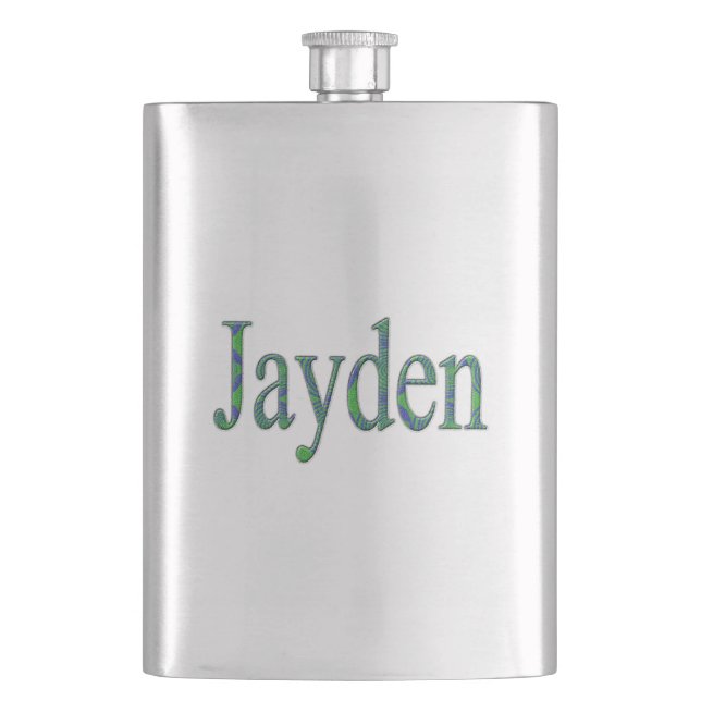 Blue And Green Jayden Name, Hip Flask (Front)