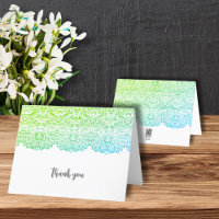 BLUE AND GREEN LACE THANK YOU
