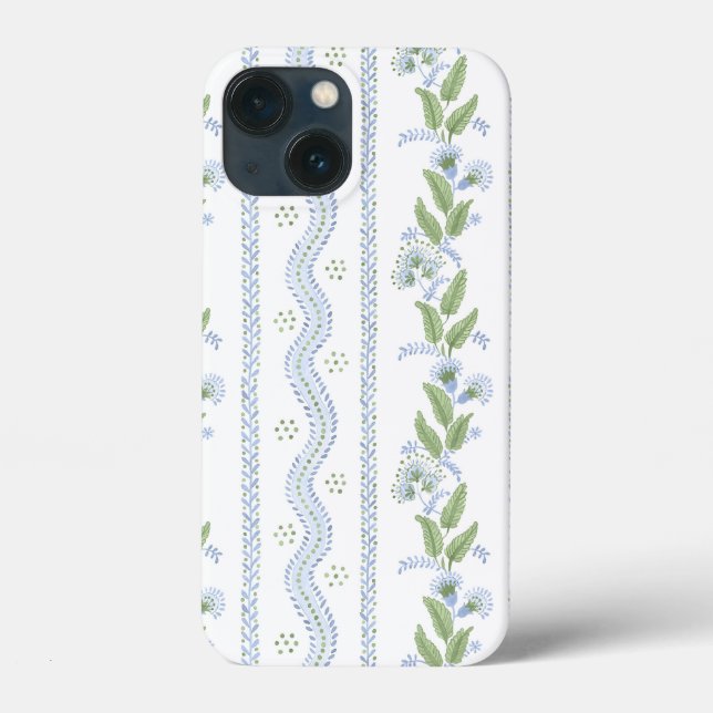 Blue and Green Leafstripes Case-Mate iPhone Case (Back)