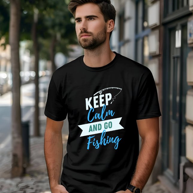Blue and Green Lettering Keep Calm Fishing Lifesty T-Shirt (Creator Uploaded)