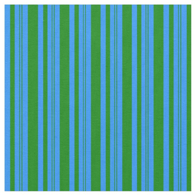 Blue and Green Lines Pattern Fabric (Close Up)