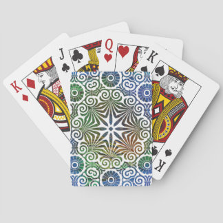 Blue and Green Mandala Classic Playing Cards