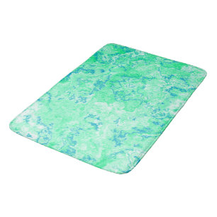 Blue and Green Marble abstract Bath Mat