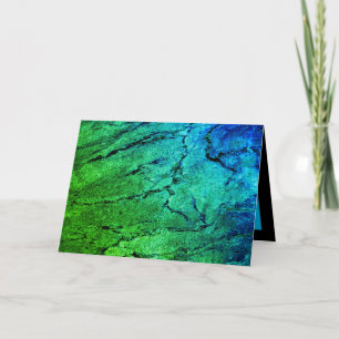 Blue and Green Marble Pattern Card