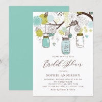 Blue and Green Mason Jars Bridal Shower