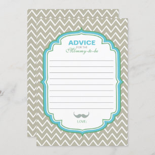 Blue and Green Moustache Advice for Mum Card