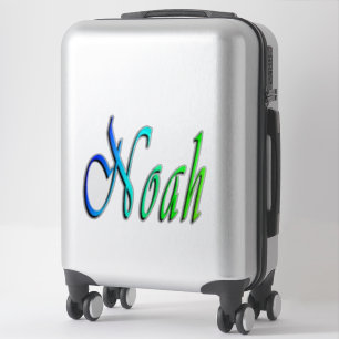 Blue And Green Noah Name Logo,