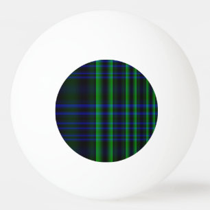 Blue and Green Plaid Checked Ping Pong Ball